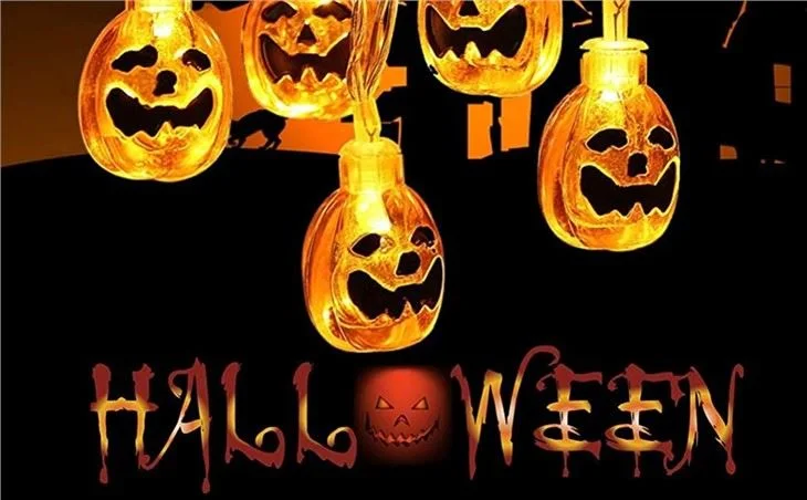 LED Halloween Pumpkin Spider Bat Skull String Light Lamp Home Garden Party Outdoor Halloween Decoration Lantern Light