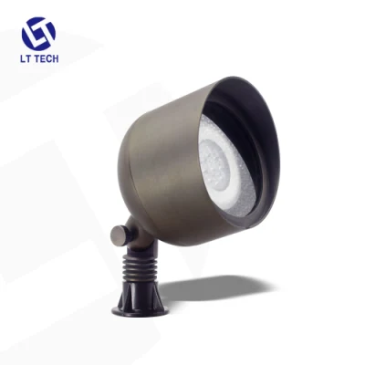 Proiettore LED tondo Ltv in ottone per installazione a parete