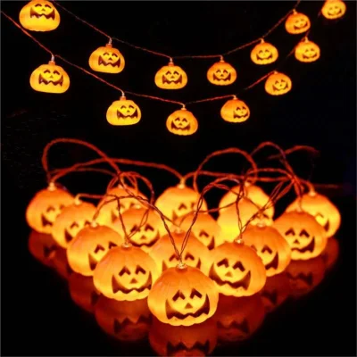 LED Halloween Pumpkin Spider Bat Skull String Light Lampada Home Garden Party Outdoor Halloween Decorazione Lanterna Luce